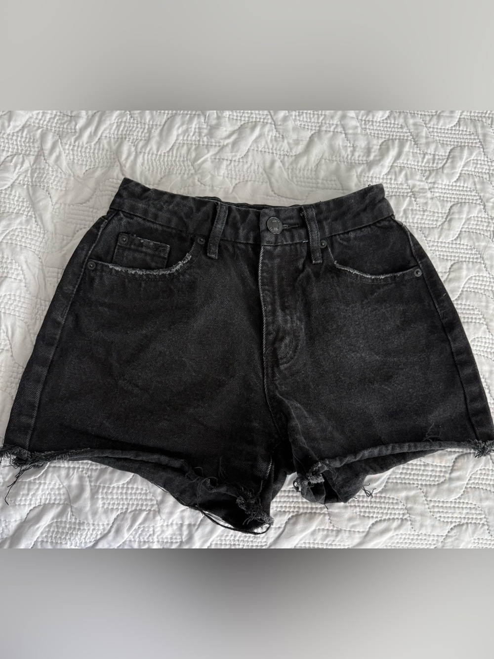 Rue21 Black Washed High-Rise Cutoff Jean Shorts